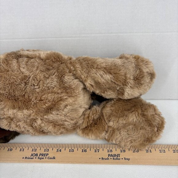 Chosun Puppy Dog Plush Tan Brown Wavy Fur Pink Tongue Floppy Laying Toy 22 Inch - Picture 7 of 8